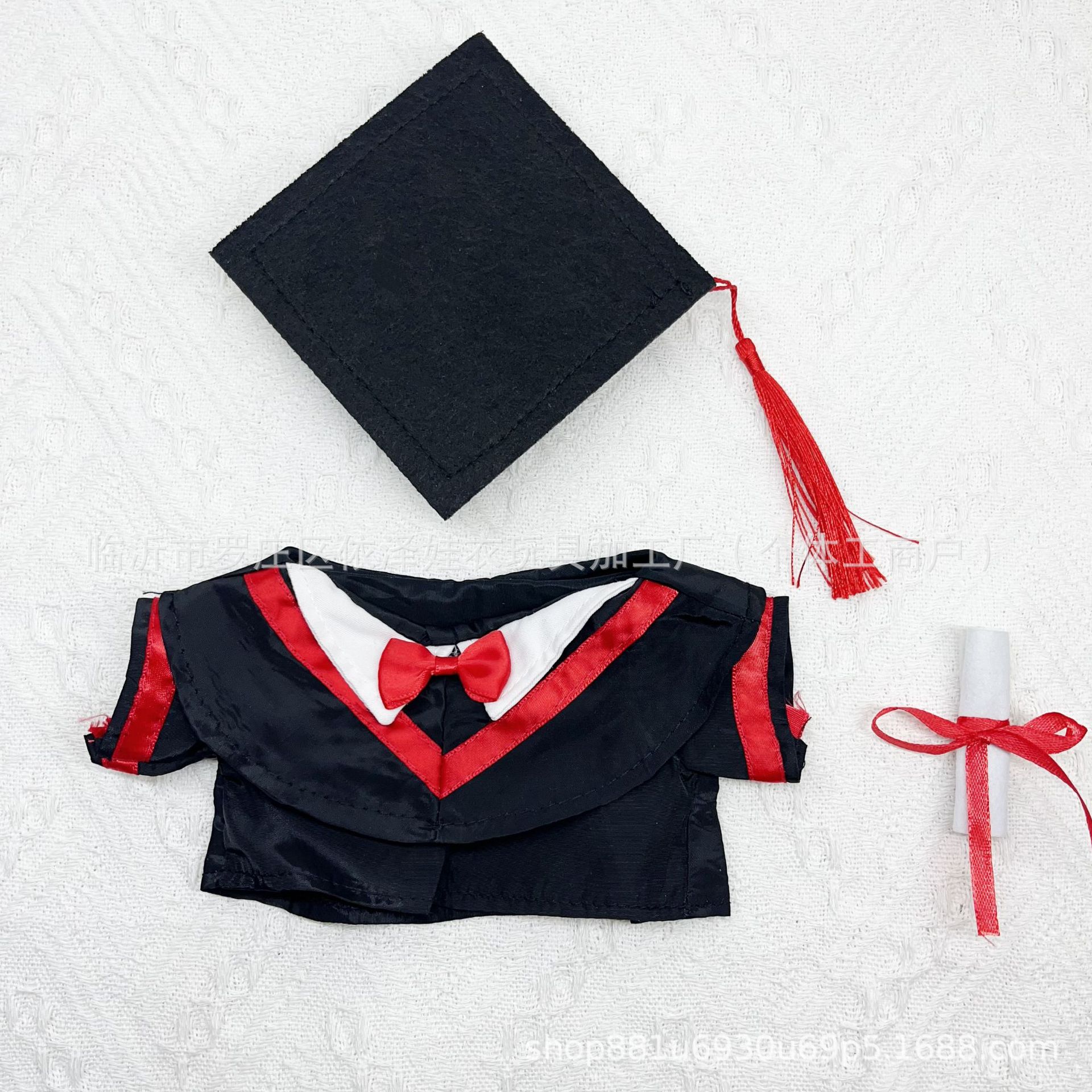 Doll Clothes Master's Gown Doctoral Cap Certificate Set Doctor Bear Replacement Bachelor's Gown Costume Plush Toy