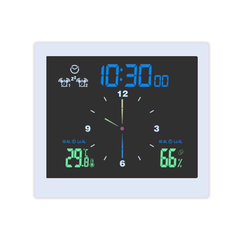Indoor Thermometer Hygrometer Household Children Student Desktop Bedside Clock Electronic Digital Clock Waterproof Bathroom Wall Clock