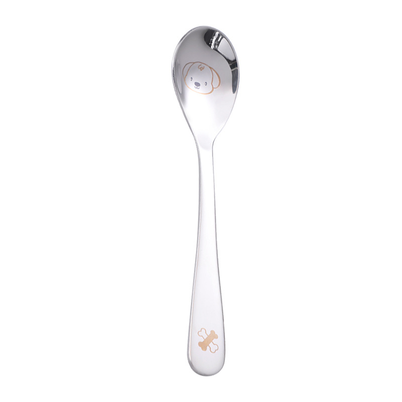 304 stainless steel cartoon spoon baby food spoon infant cute spoon baby learning to eat feeding spoon children's spoon