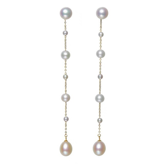 New fairy earrings freshwater pearl studs starry sky ear thread s925 silver plated 18k gold earrings for girlfriend and bestie