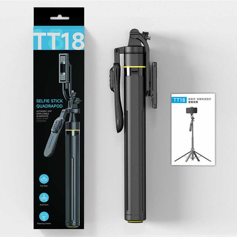 TT18 Selfie Stick Tripod Floor Jump Stick Live Streaming Phone Holder Desktop Portable Gimbal Stable Drop Stick