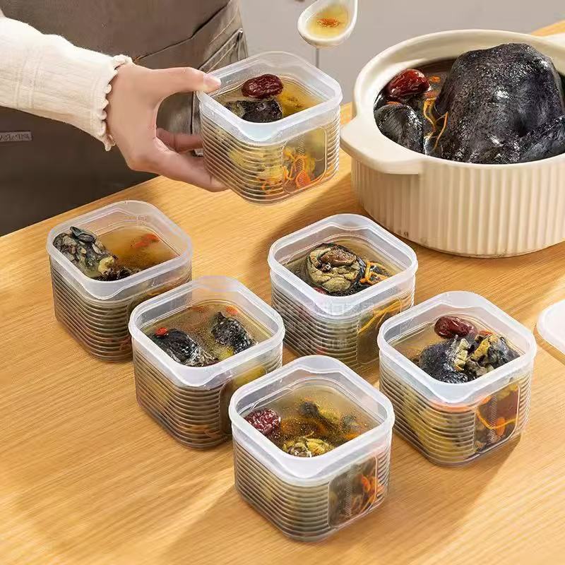 Frozen soup portion box broth bone broth chicken soup fresh-keeping box refrigerator freezer storage spice box food-grade storage box