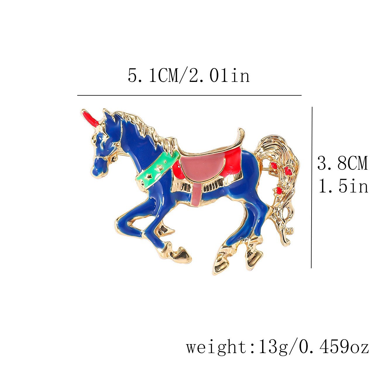 Mythical Pegasus Brooch Horse Year Corsage Imitation Enamel Animal Sky Horse Men's Pin