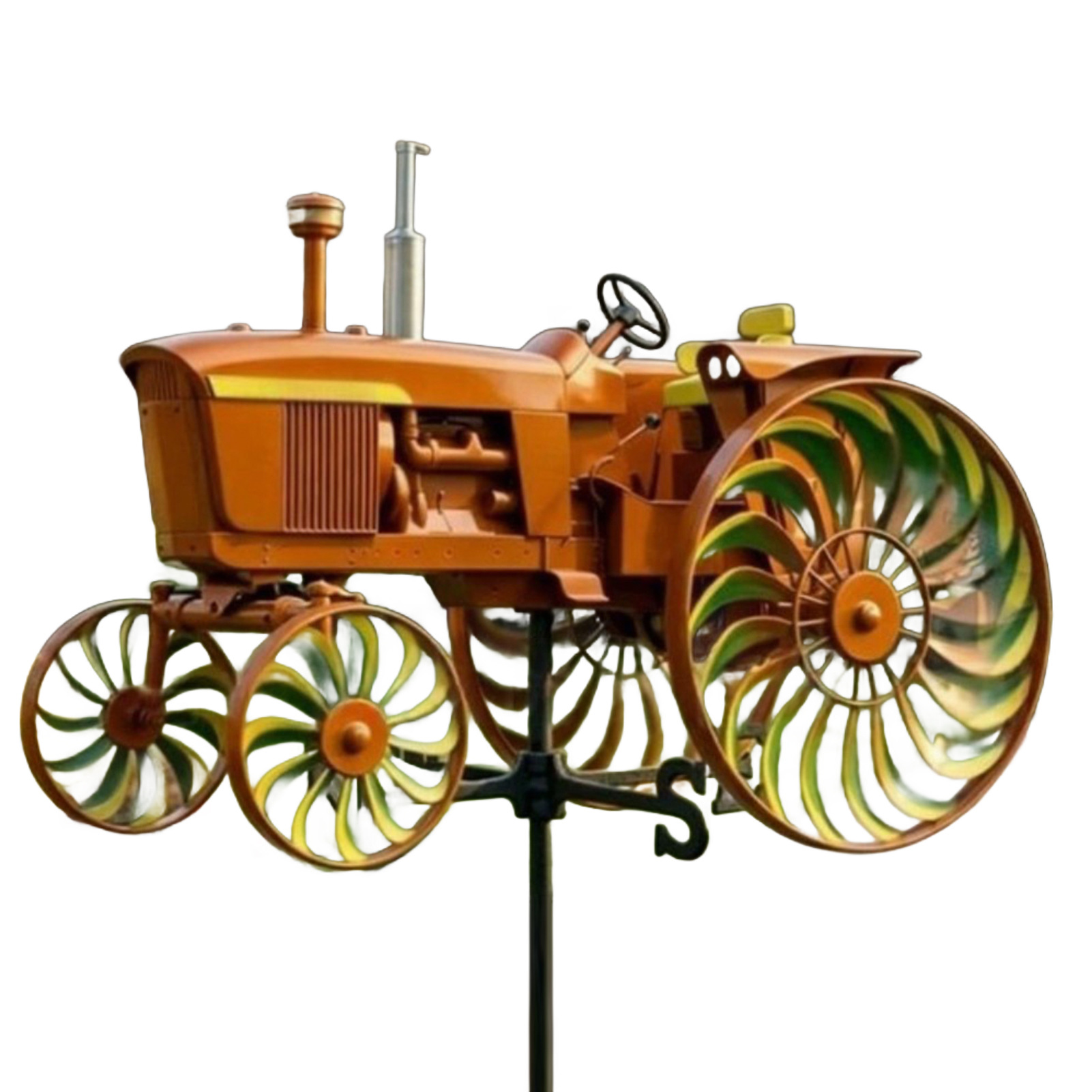 Independent Station Metal Iron Art Outdoor Garden Courtyard Rotatable Motorcycle Windmill Ornament Decoration