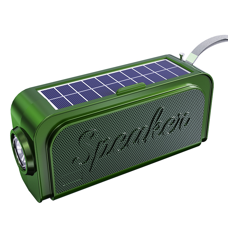 Small Speaker Bluetooth Card Outdoor Solar Flashlight Bluetooth Gift Small Audio Portable