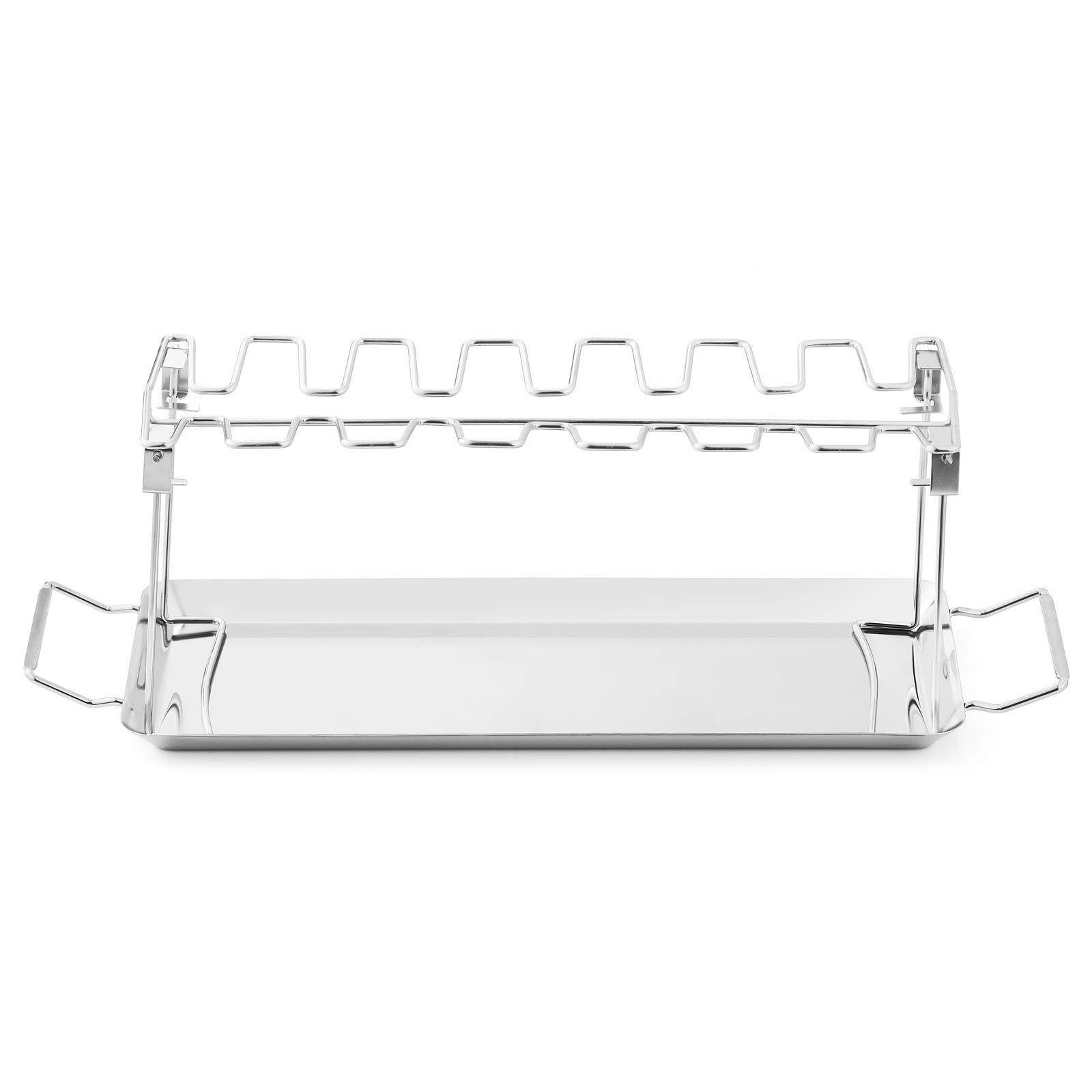 Stainless Steel Portable Folding Multifunctional Leg Rack Set with Drip Tray BBQ Grill Net BBQ Roast Meat Vegetable Plate