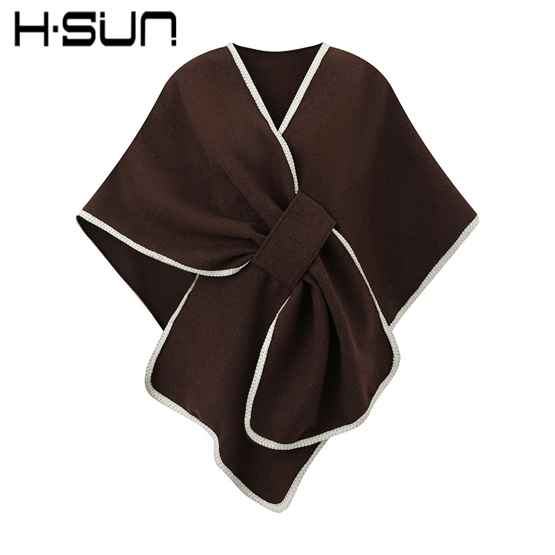 Street New Women's Knit Cardigan Cape Poncho Cheongsam Mid-Length