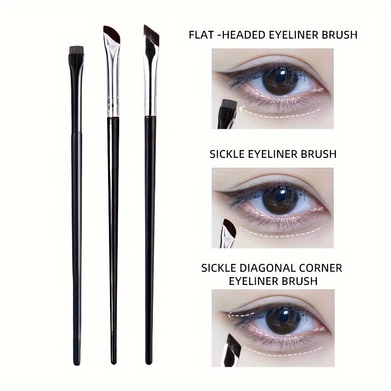 Ultra-thin blade brush makeup tool angled flat head eyebrow brush sickle detail brush makeup brush set