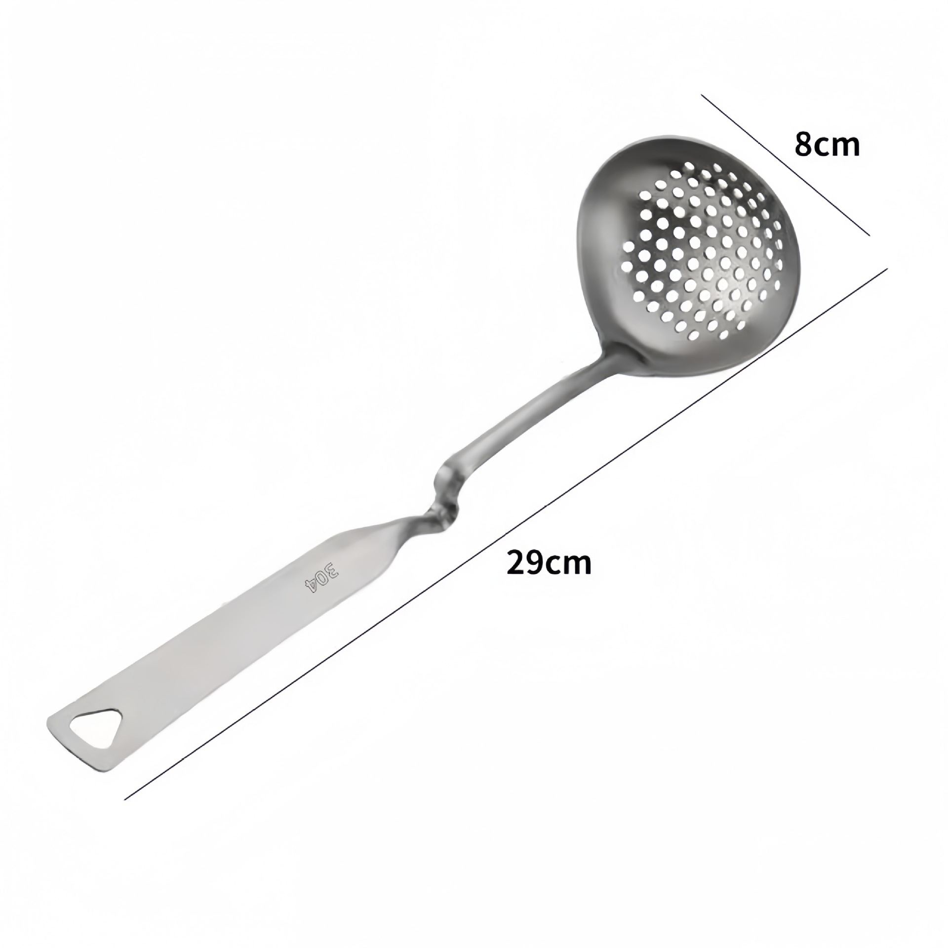 304 stainless steel wall-mounted household spoon, kitchen utensil spoon thickened, hangable hot pot oil filter soup spoon, slotted spoon, oil separation spoon