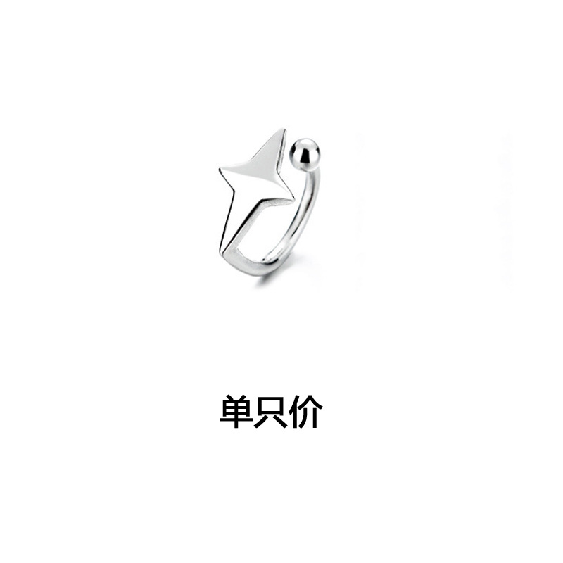 Stacking Star Ear Clip Japanese Small Square Diamond Twist Chain No Piercing Ear Cuff Earring for Women