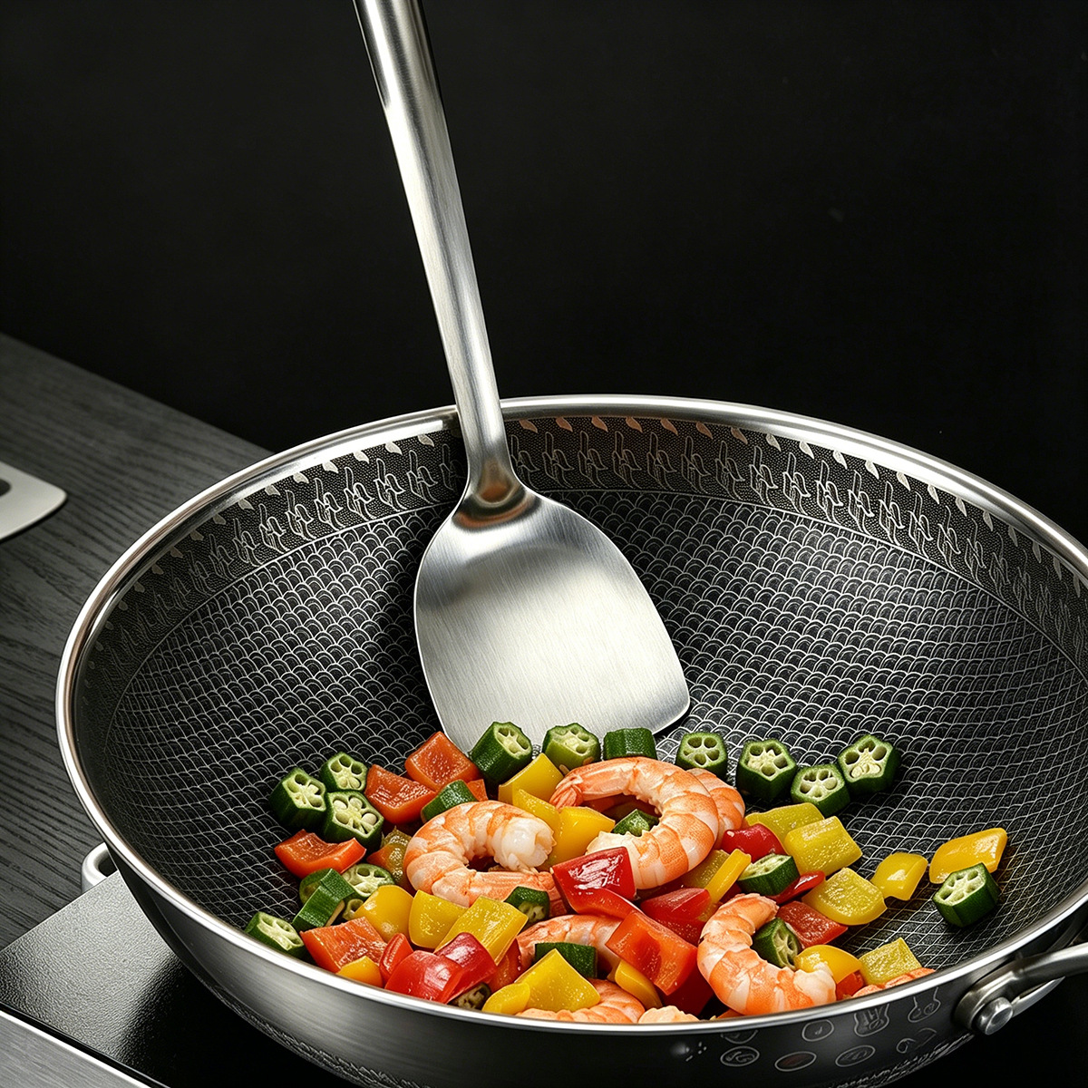 Stainless steel soup spoon slotted spoon thickened soup spoon soup ladle restaurant long-handled hot pot spoon cooking spatula slotted spatula set