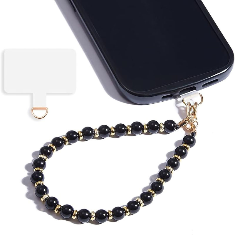 Pendant Beaded Phone Chain Stone Amethyst Obsidian Natural Stone Hanging Decoration