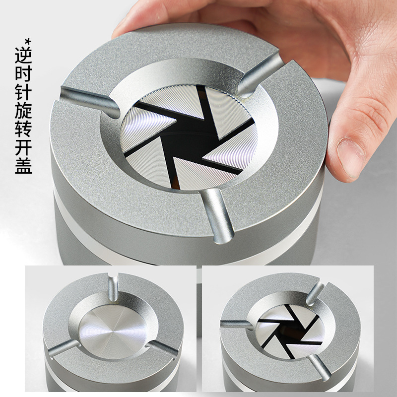 Car Ashtray Anti-Fly Ash Rotating Openable with Lid Car Home Office Desktop