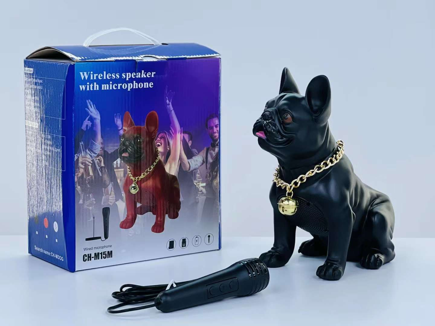 Bulldog M15 Bluetooth Speaker M11 Heavy Bass M12 Ornament Full Body Dog Wireless Card M10 Anime Speaker