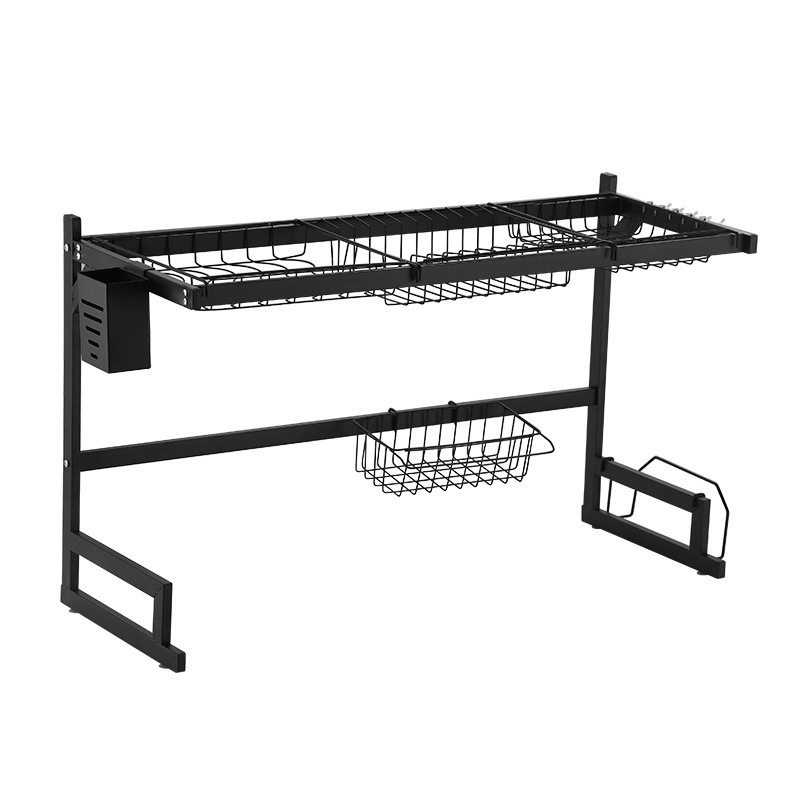 Kitchen multifunctional storage rack countertop chopstick integrated knife storage rack sink vertical draining rack bowl dish rack