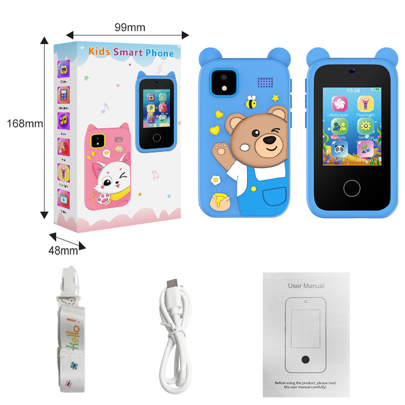 New children's camera HD dual lens phone touch video game dinosaur silicone case