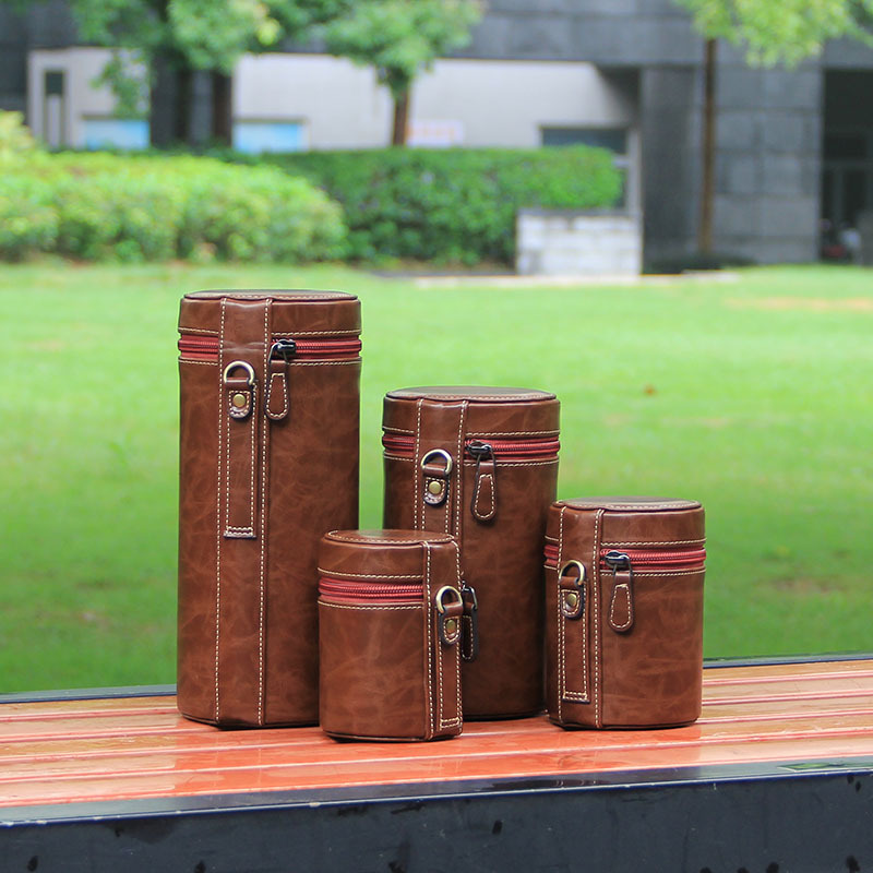 Lens tube for Canon Nikon Sony cameras Fujifilm mirrorless DSLR telephoto leather barrel Olympus short focus storage waist bag