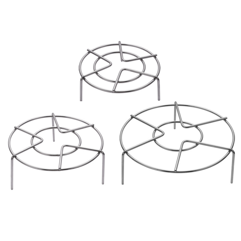 Stainless steel steaming rack multifunctional steamer rice cooker three-leg thickened steaming rack steaming grid household kitchen pot rack tool