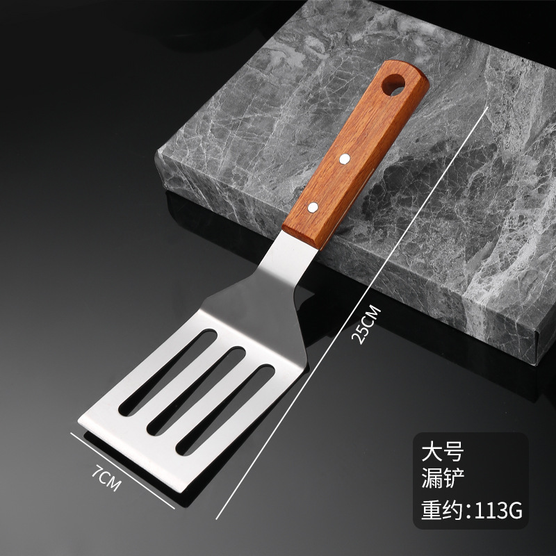 Stainless steel teppanyaki frying spatula thickened steak cooking spatula hand-grasping cake tool spatula pancake pizza baking knife