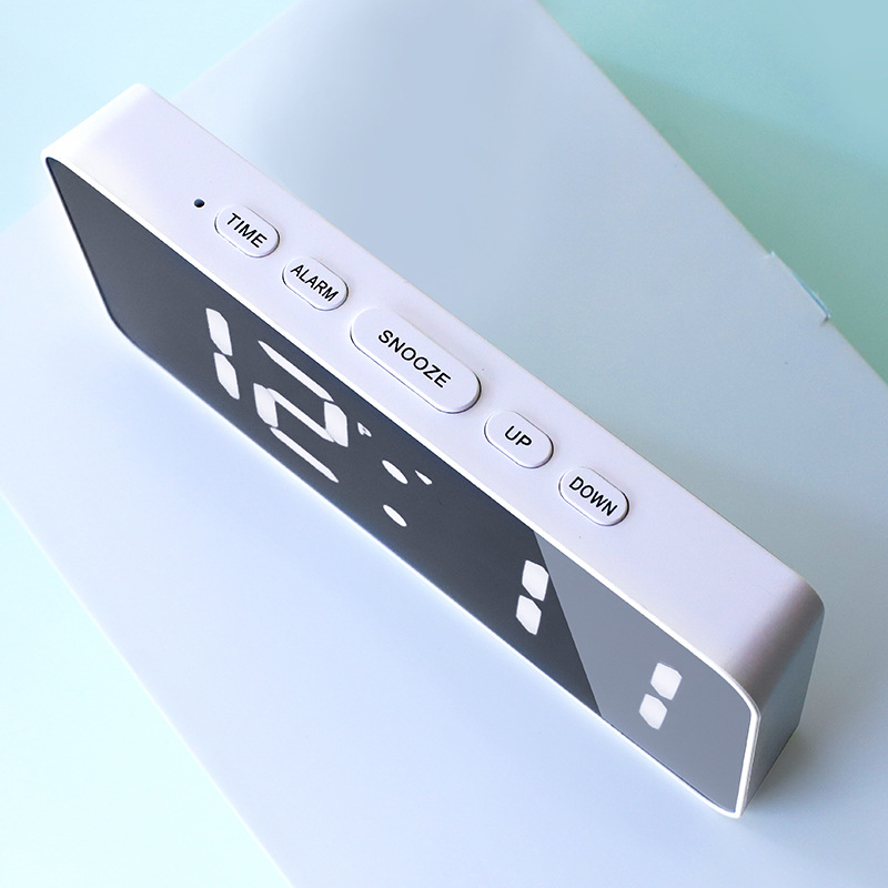 LED Digital Alarm Clock Silent Mirror Clock Multi-function Night Light Electronic Clock Lazy Clock Snooze Function