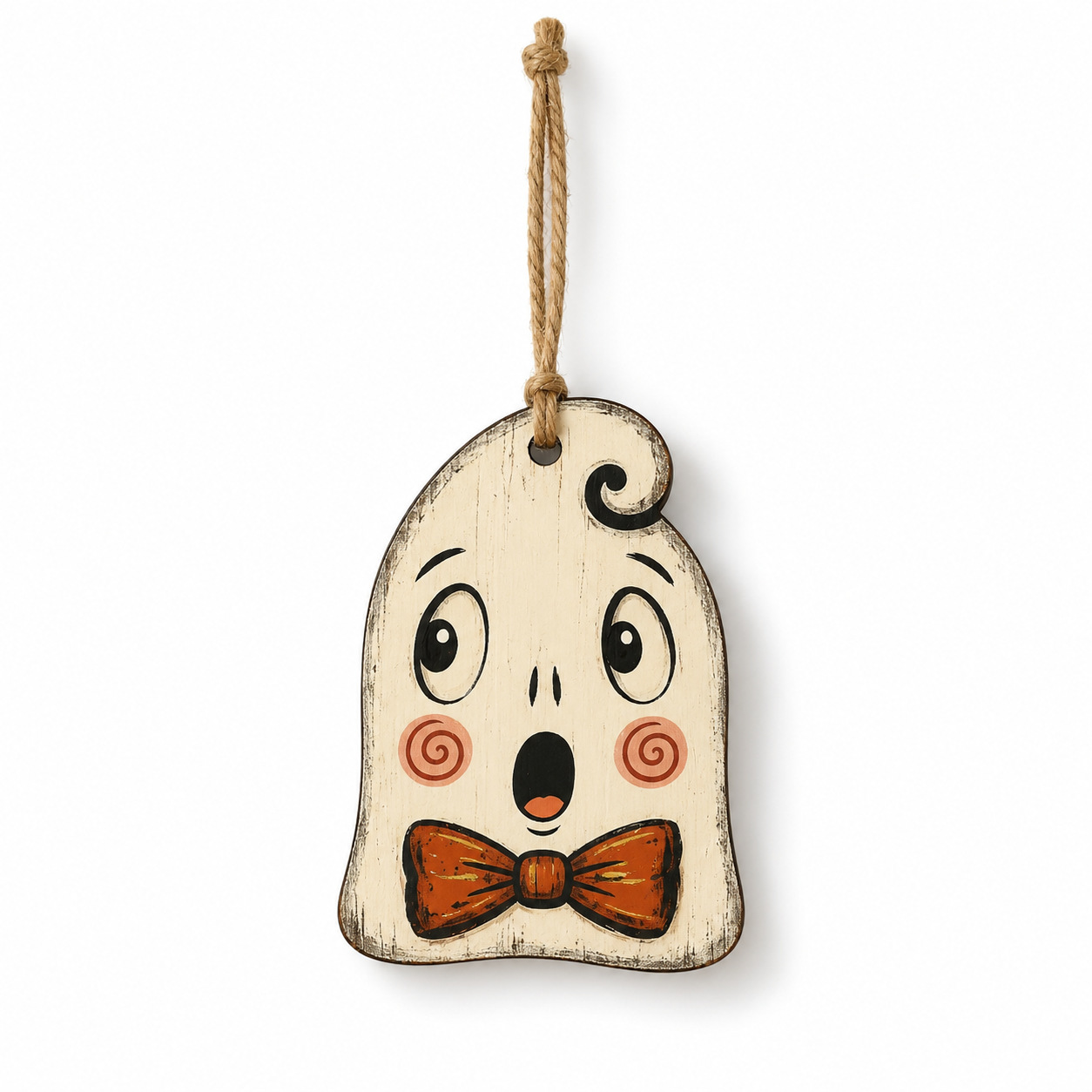 Halloween Wooden Color Print Hanging Ornament Pumpkin Black Cat Ghost Mummy Small Hanging Decoration Home Wall Branch Decoration