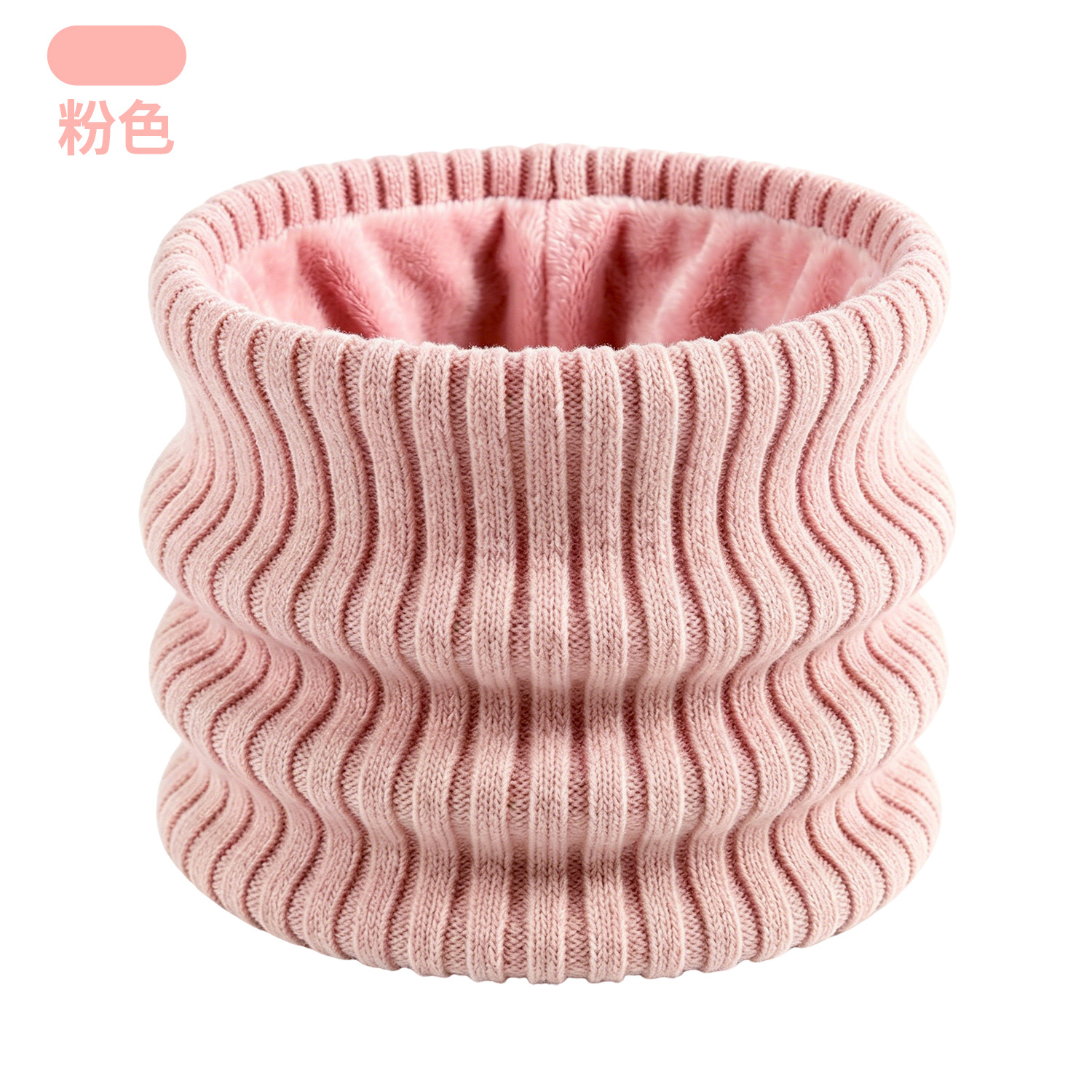 Winter Adult Neck Gaiter Double-Layer Fleece-Lined Thick Warm Unisex High-Neck Wool Knit Scarf Windproof