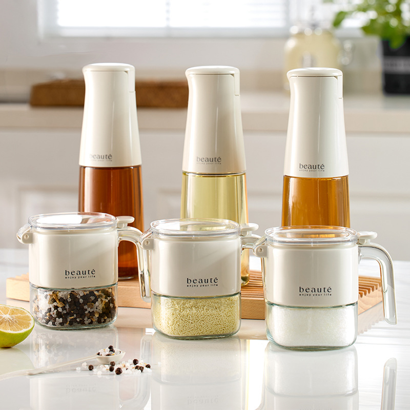 Patent Sealed Seasoning Jar Kitchen Home Seasoning Box Glass Salt Bottle Seasoning Salt Sugar Jar Seasoning Jar