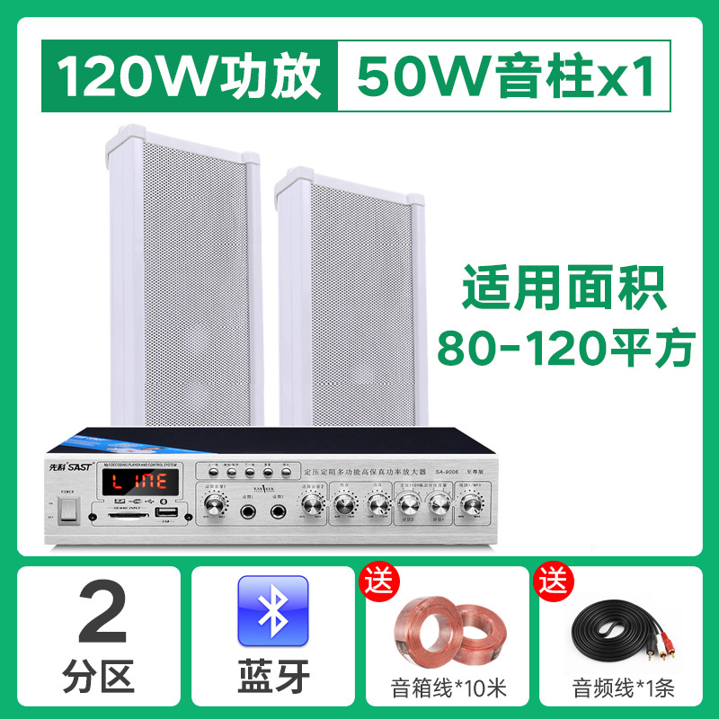 SA-9010蓝牙二分区120W功放+50W音柱1条