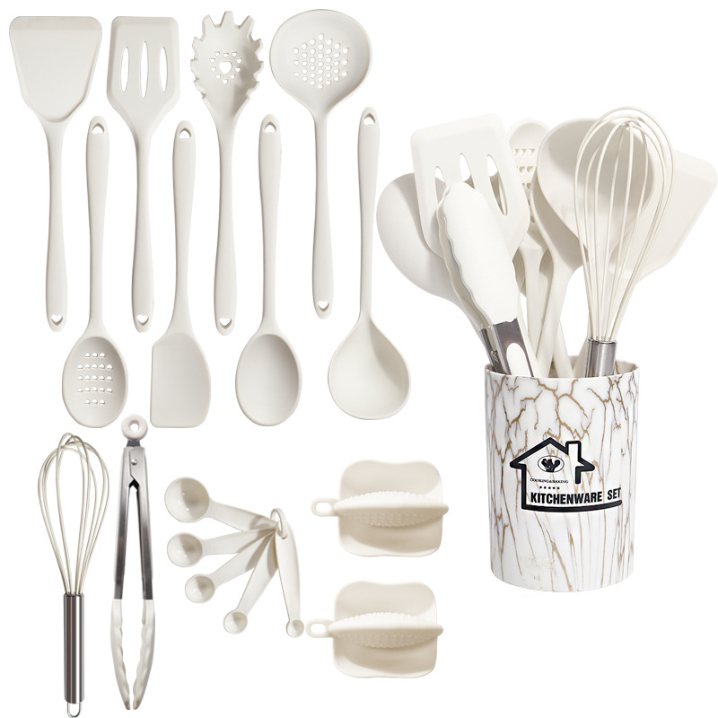 Silicone Spatula and Soup Spoon 22-Piece Set Non-Stick Silicone Spatula Food Grade High Temperature Resistant Silicone Kitchenware Set