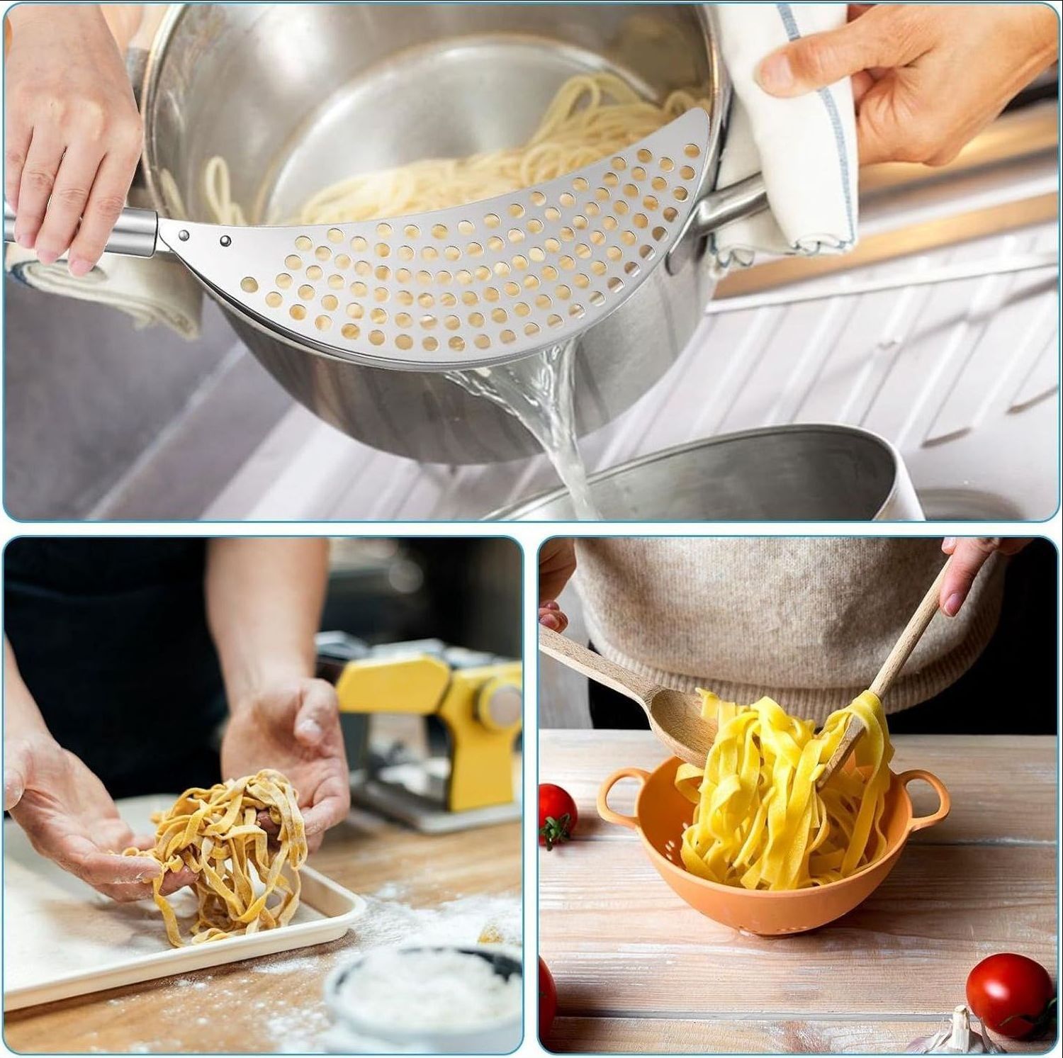 Stainless steel strainer baffle filter kitchen gadget pot edge slag removal vegetable strainer washing basin