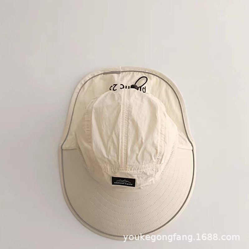 Spring New Children's Hat Girls Outdoor Quick Dry Sun Protection Sun Hat Baby Girl Wide Brim Hollow Top Sun Hat