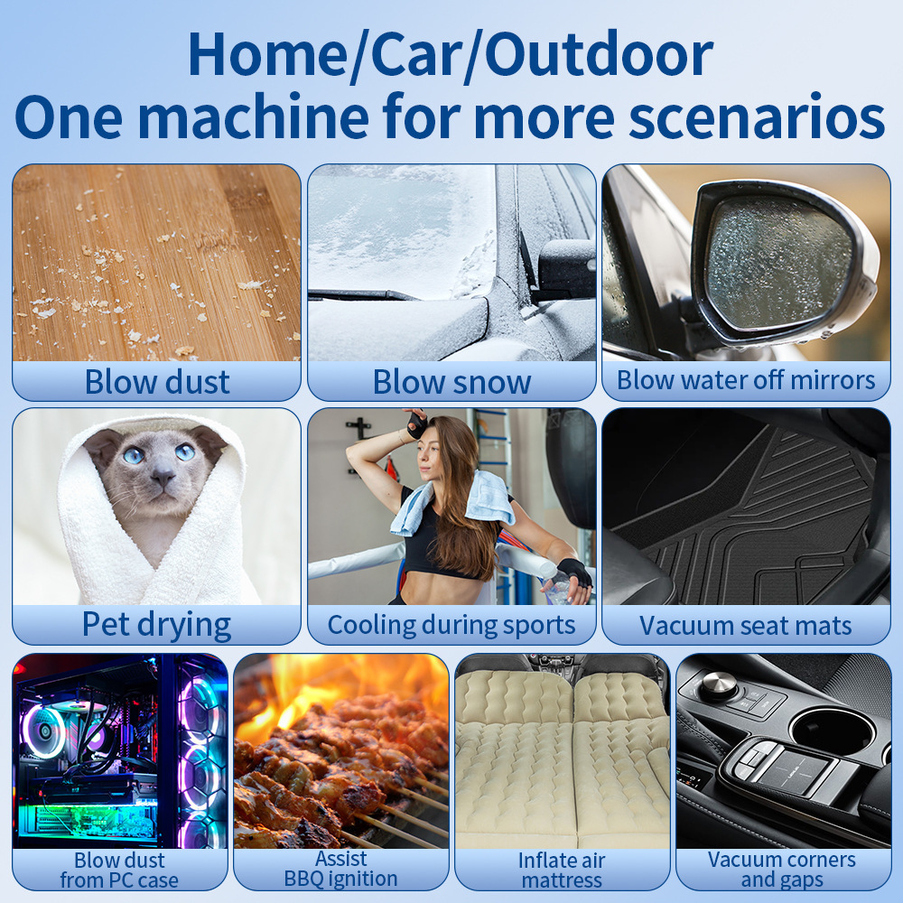 2026 New Violent Turbo Fan Mini Camping Outdoor 130,000 RPM High Speed Handheld Fan Blow Vacuum