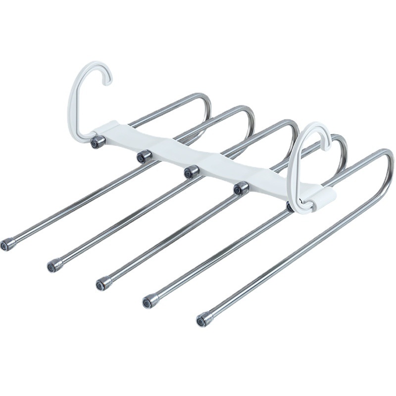Multi-Layer Pants Storage Hanger Magic Trouser Clip Multi-Functional Stainless Steel Anti-Slip Pants Hanger Business Trouser Rack
