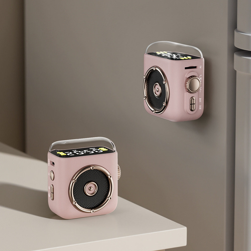 P6 Magnetic Bluetooth Speaker Wireless Outdoor Card Insert Subwoofer Small Audio Back Clip Night Light Clock