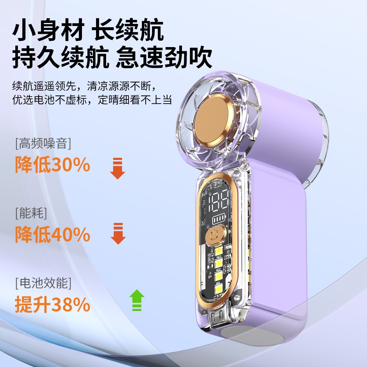 2026X699 Mini Handheld Fan Long Battery Life Outdoor Portable USB Charging Pocket Fan