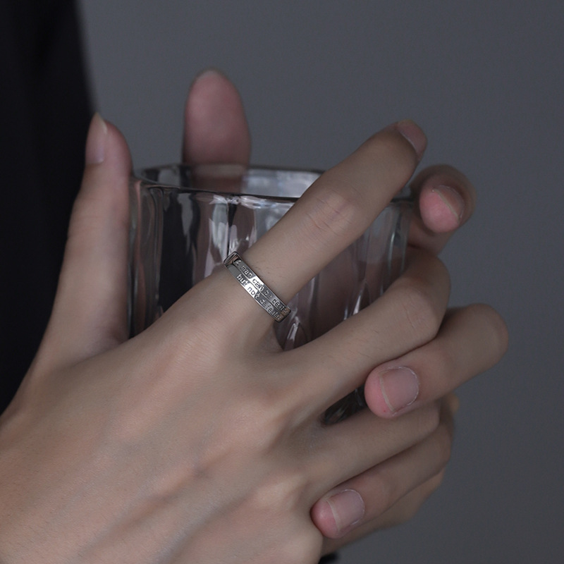 "The Old Man and the Sea" ring for men, simple index finger single ring