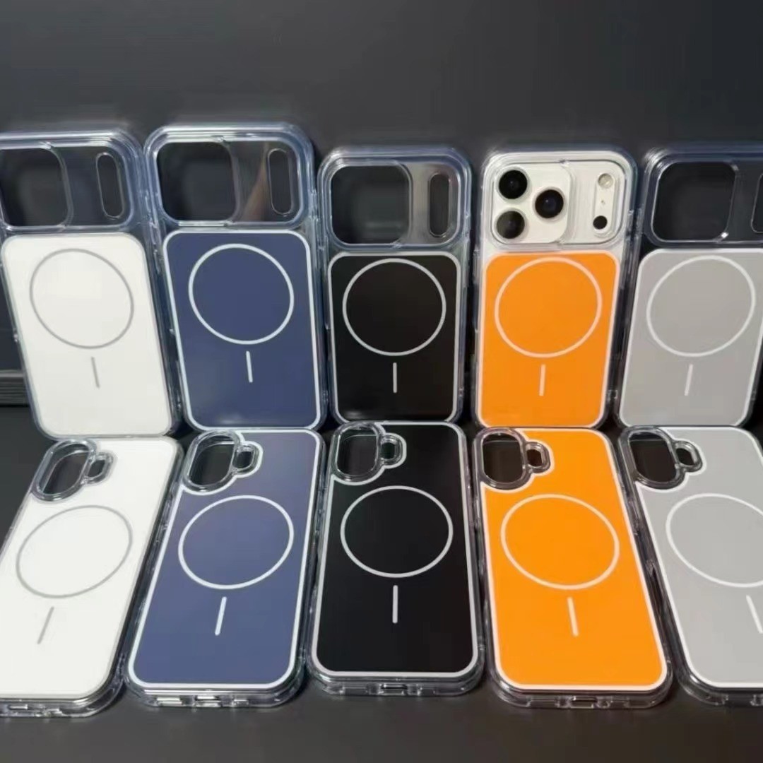 For iPhone 17 Pro Max Contrast Color Dual Layer Magnetic Phone Case Apple 16 Transparent Matte Leica Protective Case