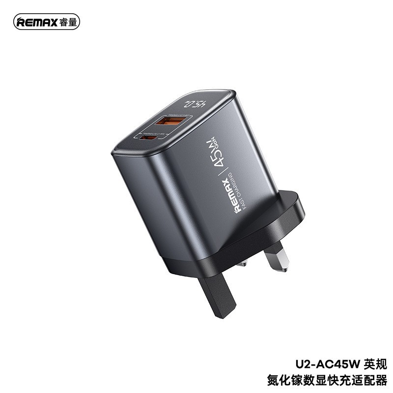 Remax GaN 67W Fast Charging Charger Phone Charger U+Type-C Fast Charging Head Digital Display Plug
