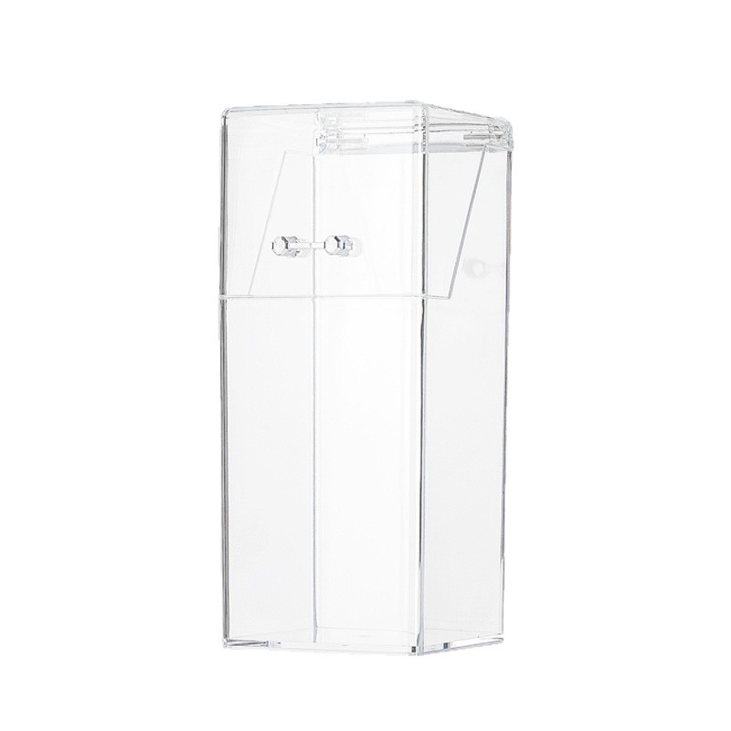 Multifunctional acrylic makeup brush storage tube with lid dustproof transparent eyebrow pencil with pearl storage bucket organizer