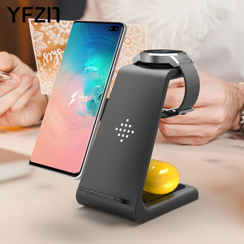 Private mold Galaxy Watch Active/Galaxy Buds three-in-one stand wireless charger