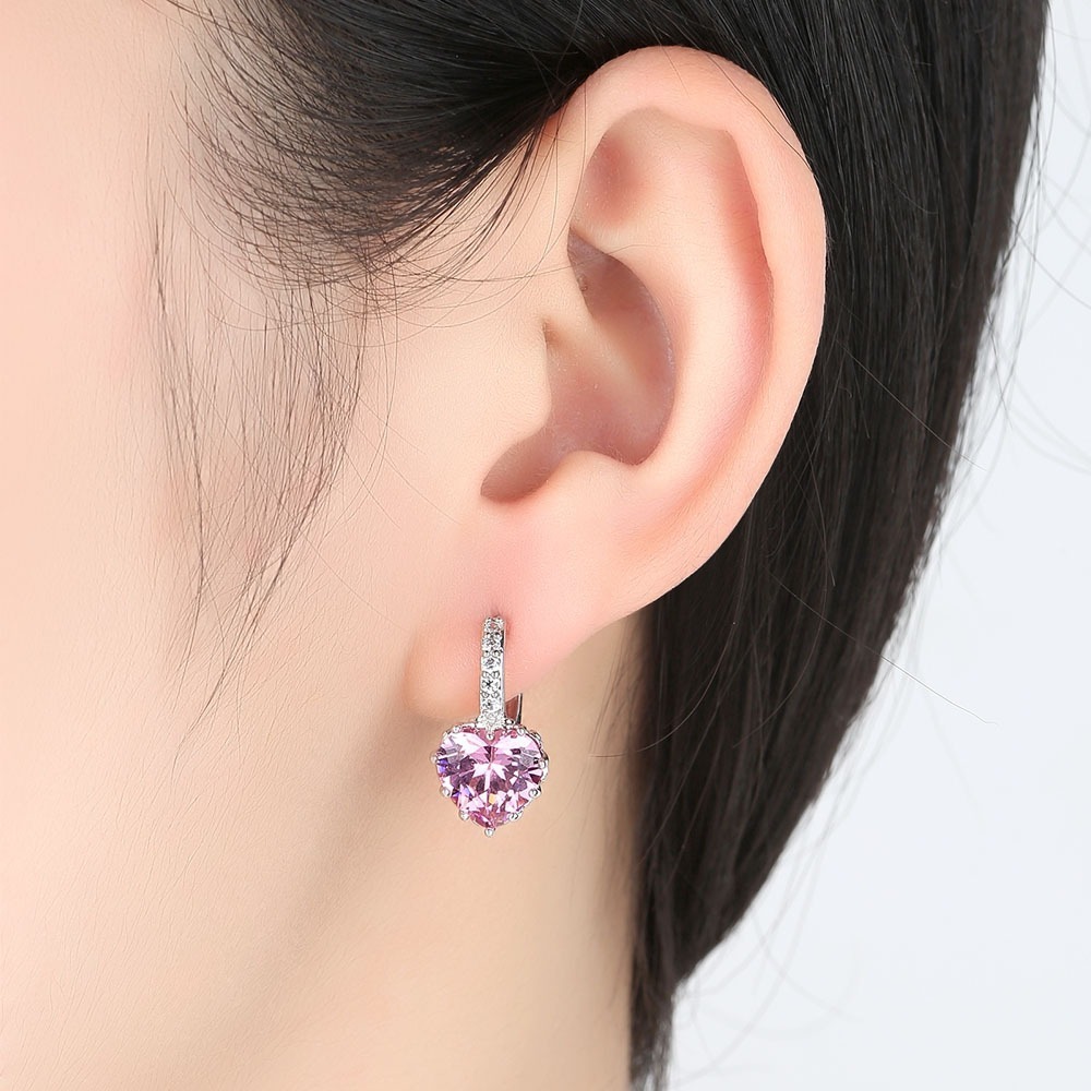 Fairy heart zircon ear clip simple diamond-like earring ear jewelry