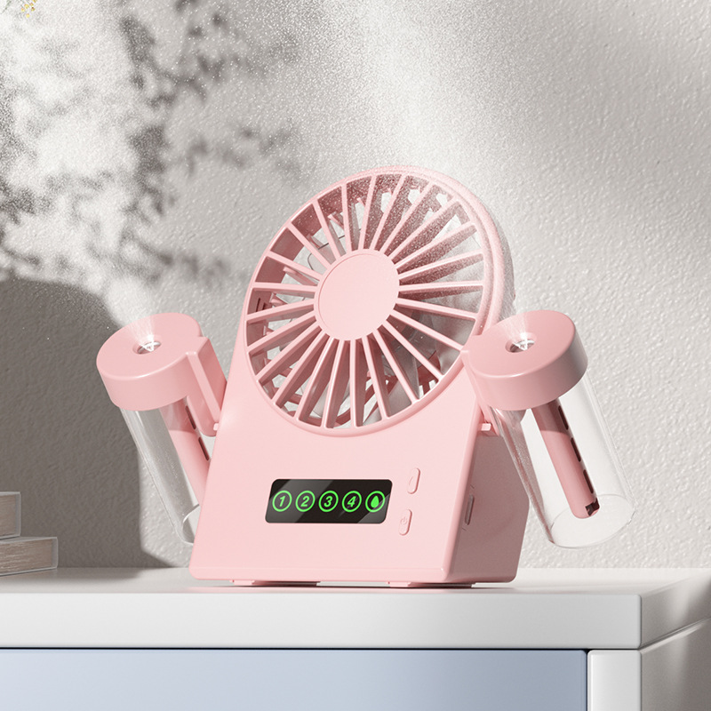F3 Handheld Spray Fan Humidifying Cooling Portable USB Charging Student Outdoor Mini Fan