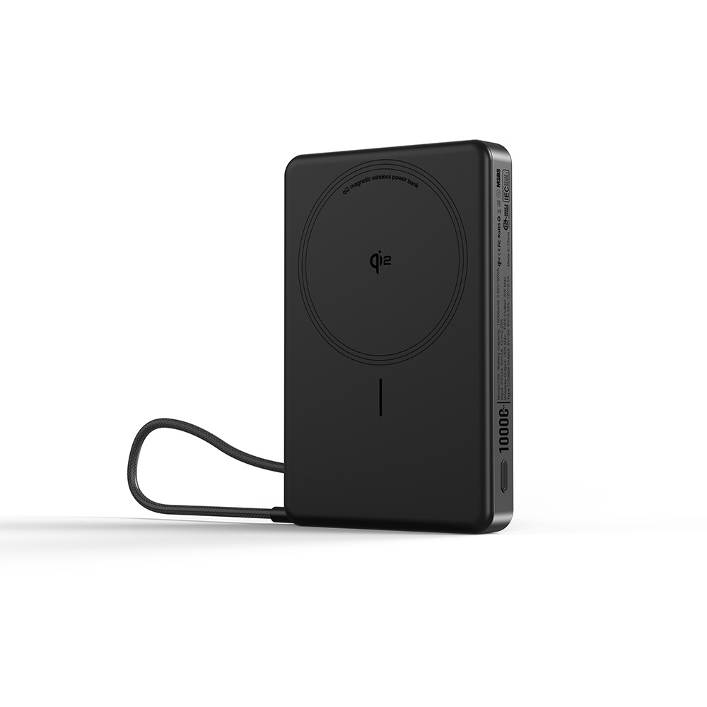 Ultra-thin Qi2 certified 10000mAh magnetic power bank CCC certified with TFT display wireless charging bank