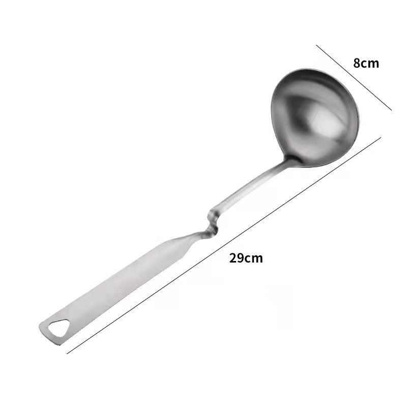 304 stainless steel wall-mounted household spoon, kitchen utensil spoon thickened, hangable hot pot oil filter soup spoon, slotted spoon, oil separation spoon