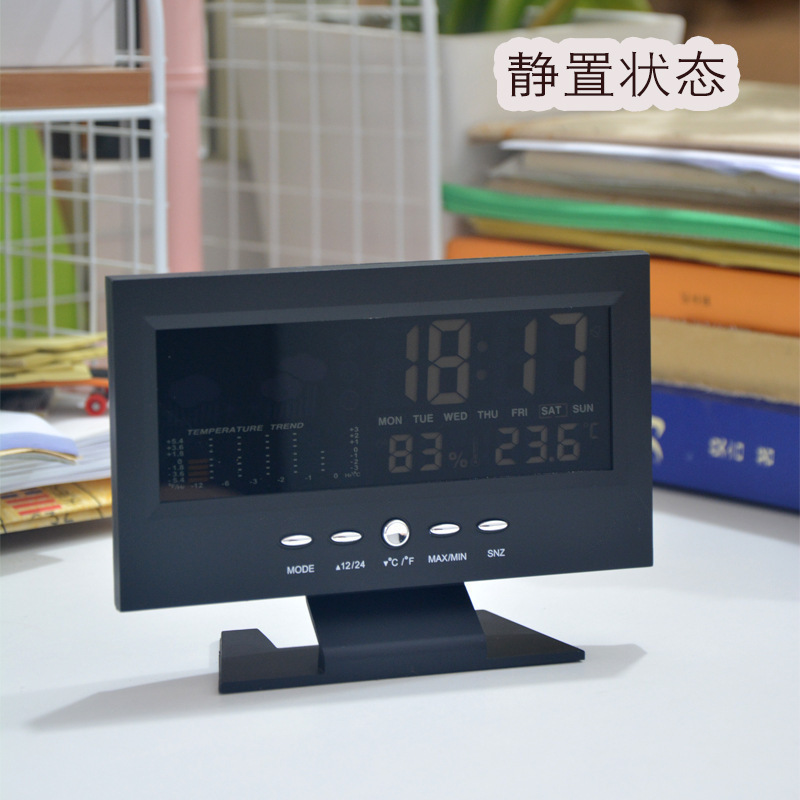 Custom production luminous alarm clock weather color screen weather forecast clock household electronic clock with perpetual calendar desk clock