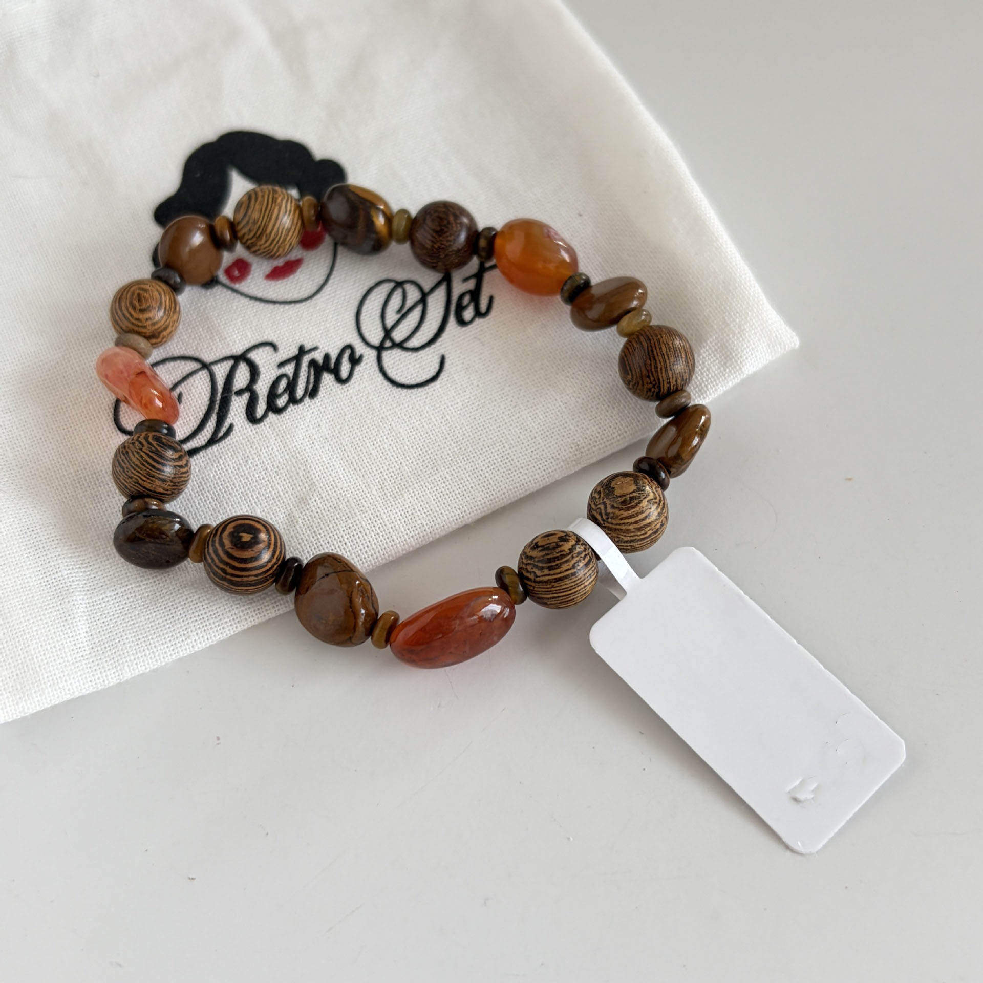 Spring Summer New Agarwood Bracelet Amber Agate Multi-Color Beaded Bracelet Colorful New Chinese Style Layering Daily Wear