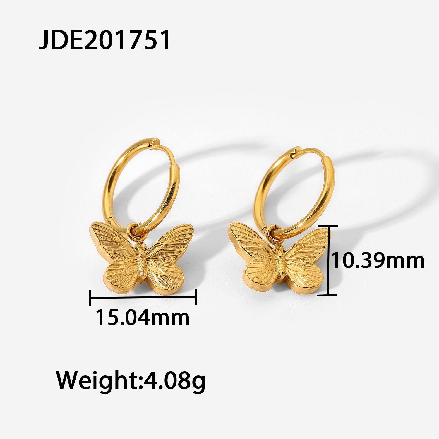 Butterfly ear clips women's stainless steel 2022 pendant earrings