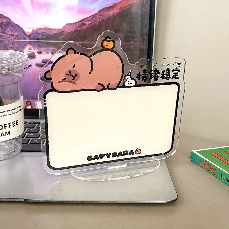 Capybara Message Board Childlike Writing Wipeable Desktop Acrylic Standing Sign Water Figure Ornament