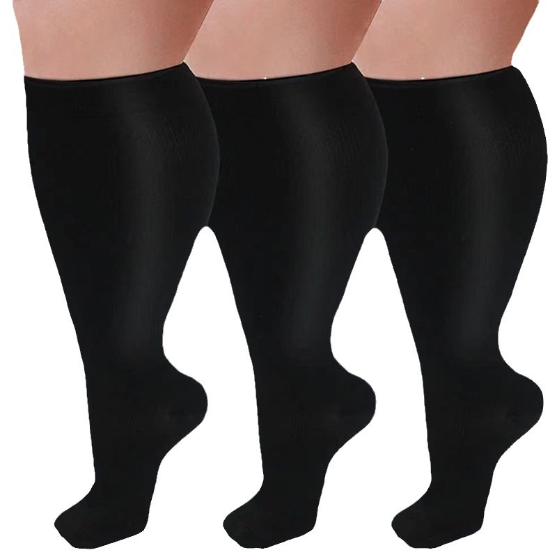 Zhuji socks, women's XL/XXL plus size solid color pressure socks, sports men's fitness compression socks