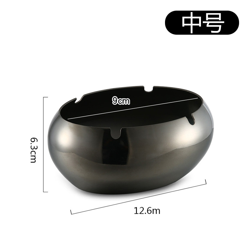 Yuanbao Stainless Steel Ashtray Internet Cafe Restaurant Hotel Oval